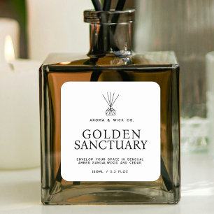 Adesivo Quadrado Rótulo difusor de leitura de texto simples branco 