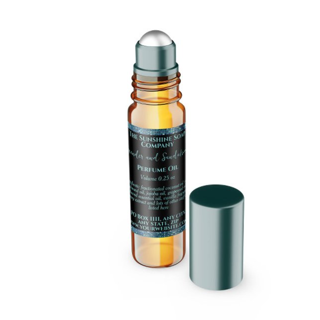 Adesivo Quadrado Rótulo do cilindro de perfumaria com brilho preto  (Criador carregado)