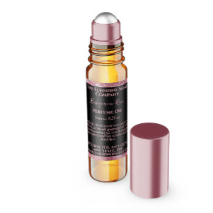 Adesivo Quadrado Rótulo do cilindro de perfumaria preto-e-rosa bril