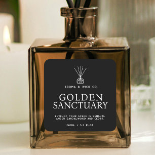 Adesivo Quadrado Rótulo do difusor branco preto simples