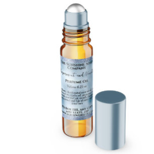 Adesivo Quadrado Rótulo do frasco do cilindro de perfumagem azul