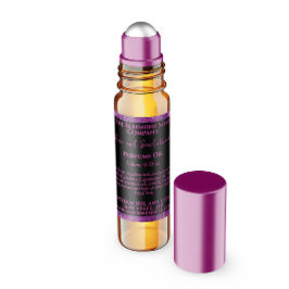 Adesivo Quadrado Rótulo do frasco do cilindro de perfumaria magenta