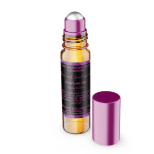 Adesivo Quadrado Rótulo do frasco do cilindro de perfumaria magenta