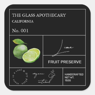 Adesivo Quadrado Rótulo do Limão Apothecary