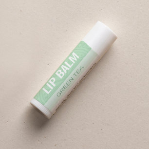 Adesivo Quadrado Rótulo do Lip Balm - Chá Verde - Quadrado de 1,25"