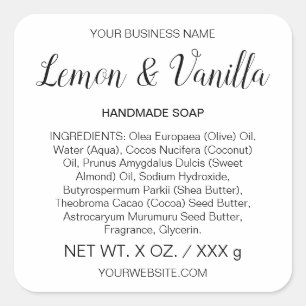 Adesivo Quadrado Rótulo do Produto Artisan Sapo ou Skincare Fabrica
