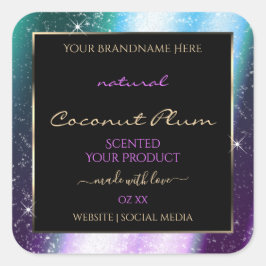 Adesivo Quadrado Rótulo do Produto de Frame Glitter de Miniatura de