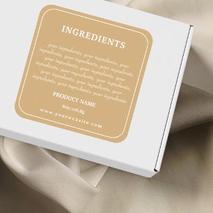 Adesivo Quadrado Rótulo do produto Ingredientes