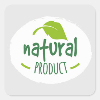 Adesivo Quadrado Rótulo do Produto Natural