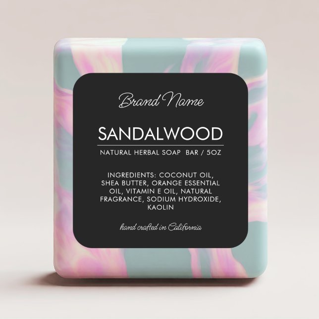 Adesivo Quadrado Rótulo dos ingredientes dos sabões de cosméticos e (Criador carregado)