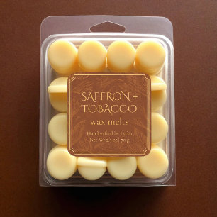 Adesivo Quadrado Rótulo Elegante Saffron + Cigarro Para Derreter Ce