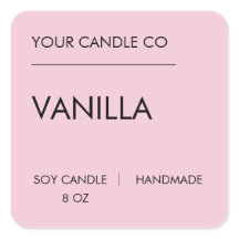 Rótulo Mínimo de Vela Rosa – Vela de Soja de Bauni