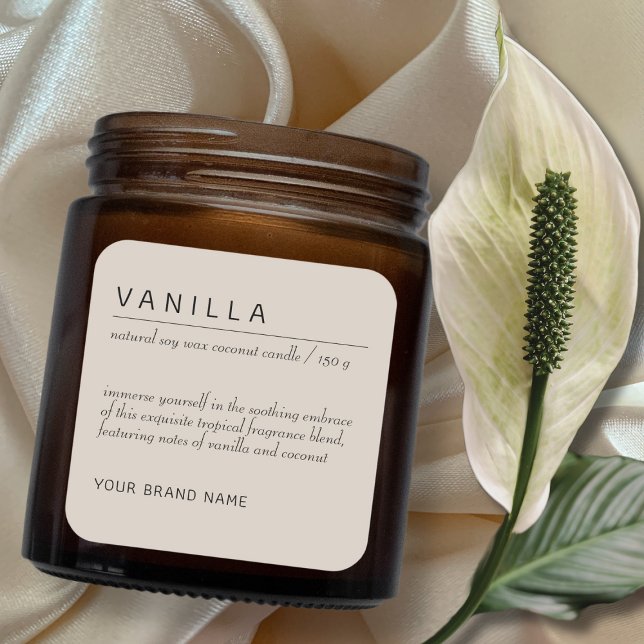 Adesivo Quadrado Rótulo moderno de produtos cosméticos para velas m (Criador carregado)