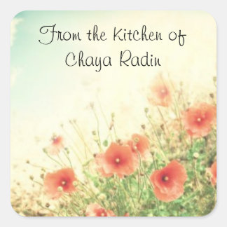 Adesivo Quadrado Rótulo para presentes de comida caseiros de todos