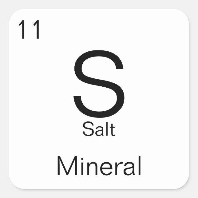 Adesivo Quadrado Rótulo Periódico de Mesa (Frente)