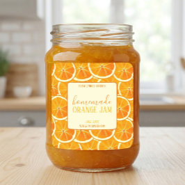 Adesivo Quadrado Rótulo Personalizado de Geleia de Laranja Caseira