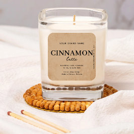 Adesivo Quadrado Rótulo Russo do Café Castanho Moderno