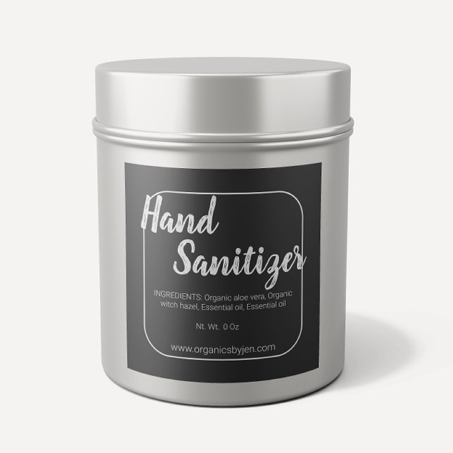 Adesivo Quadrado Rótulo Rustic Chalkboard Sanitizer (Criador carregado)