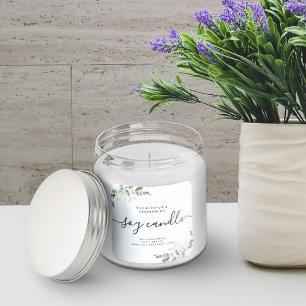 Adesivo Quadrado Rótulo Simples da Vela Eucalyptus Greenery Soy