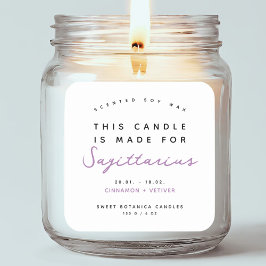 Adesivo Quadrado Rótulo zodíaco da vela moderna