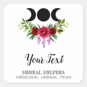 Adesivo Quadrado Rótulos Apothecary da Lua