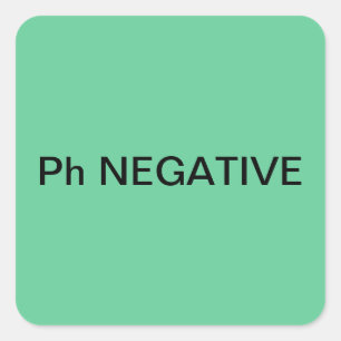 Adesivo Quadrado Rótulos de Gráfico Médico Negativo do Ph