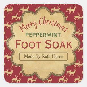 Adesivo Quadrado Rótulos de Pão-Pau-Pimento Vermelho-Vintage