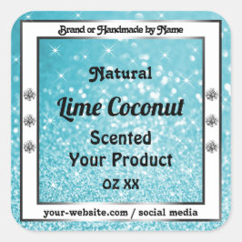 Adesivo Quadrado Rótulos de Produto das Estrelas de Espumante do Te