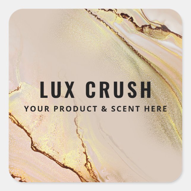 Adesivo Quadrado Rótulos De Produto De Tinta Alcoólica Lush, Rosa E (Frente)