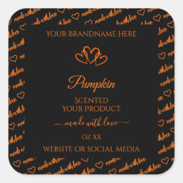 Adesivo Quadrado Rótulos de Produto em Nuvem de Palavra Negra e Lar