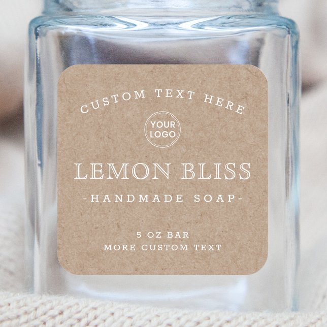 Adesivo Quadrado Rótulos de produto quadrado de texto branco do Kra (Criador carregado)