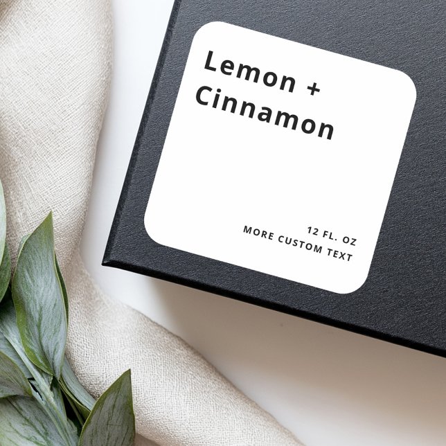 Adesivo Quadrado Rótulos de produtos brancos muito mínimos (Very minimal square white product labels)