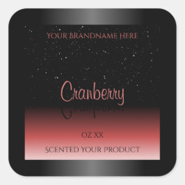 Adesivo Quadrado Rótulos de produtos com brilho de Ombre preto e ve