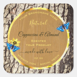 Adesivo Quadrado Rótulos de produtos de grão de madeira de Latido n