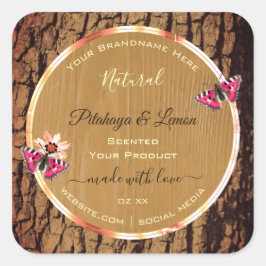 Adesivo Quadrado Rótulos de produtos para Latidos de árvores natura