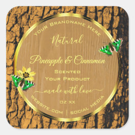 Adesivo Quadrado Rótulos de produtos para Latidos de árvores russas