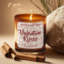 Rótulos de Velas Rosa Personalizados Beijos de Nam