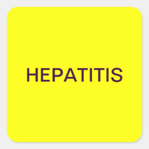 Adesivo Quadrado Rótulos do Gráfico Médico de Hepatite