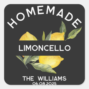 Adesivo Quadrado Rótulos Personalizados de Limoncello Italiano Case