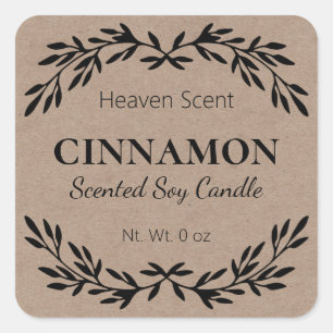 Adesivo Quadrado Rótulos Simples De Velas De Soja Perfumada