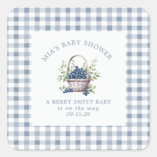 Adesivo Quadrado Roupas de Bebê Berry Sweet Clothesline Chá de Bebê