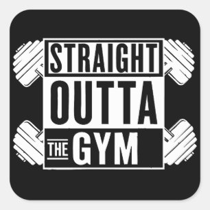 Adesivo Quadrado Roupas de treino Straight Outta The Gym