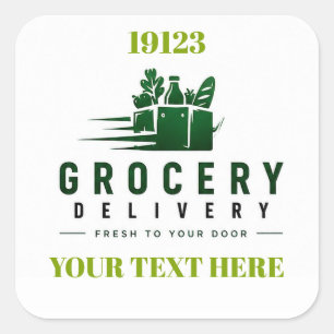 Adesivo Quadrado 🛒 Roupas para Equipe de Entrega de Compras 🚚