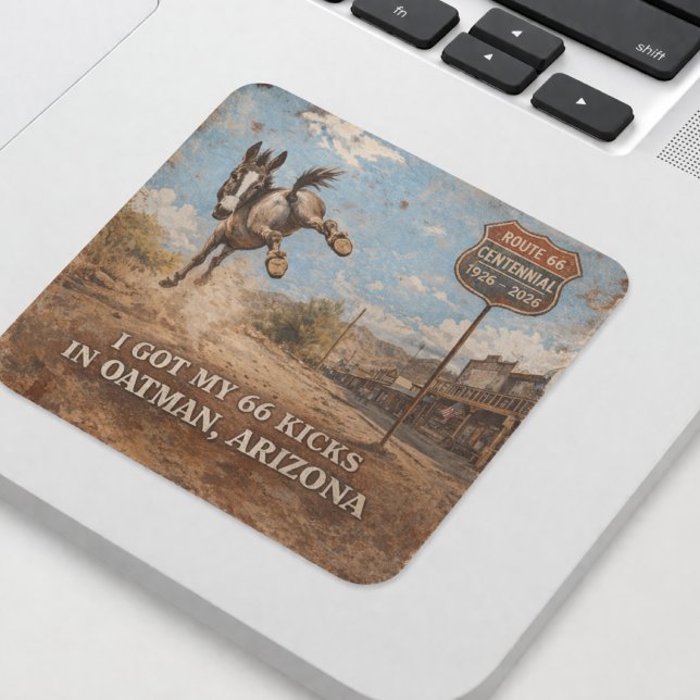 Adesivo Quadrado Route 66 Centennial Oatman Donkey Design (Criador carregado)