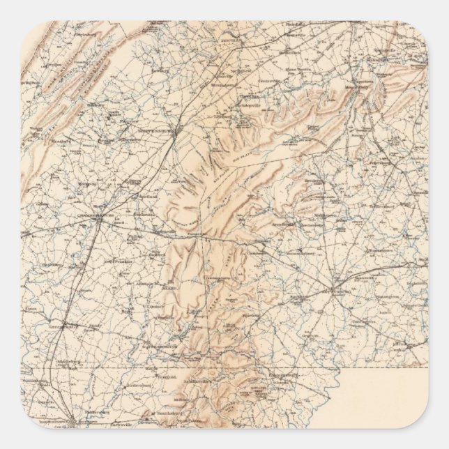 Adesivo Quadrado Route, campanha de Gettysburg (Frente)