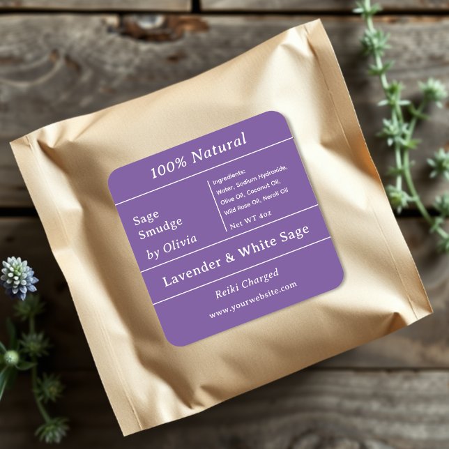 Adesivo Quadrado Roxa | Rótulos de componentes de lamas de depuraçã (Criador carregado)