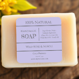 Adesivo Quadrado Roxa | Rótulos de produto para componentes de sabã