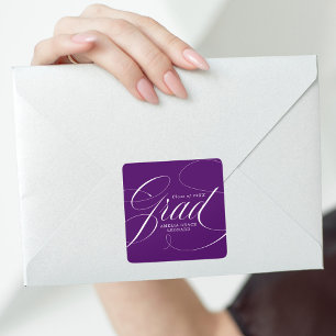 Adesivo Quadrado Roxo  Graduação de Eloquência
