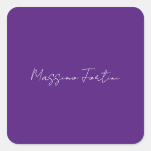 Adesivo Quadrado Roxo Real Simples Minimalista Caligrafia