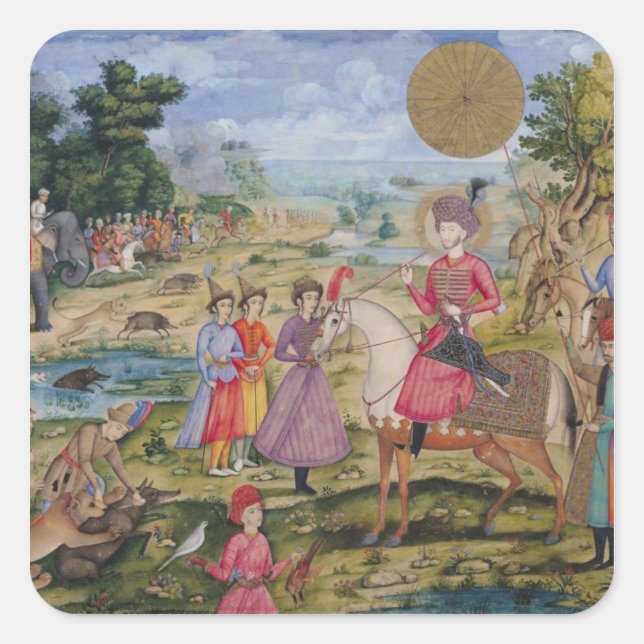 Adesivo Quadrado Royal Hunt, de Isfahan, Irã (Frente)